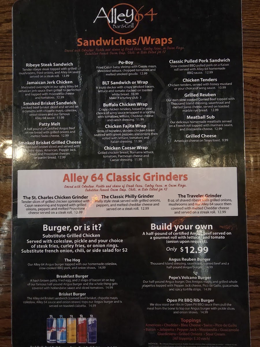 Alley 64 - Palatine Menu - Image 1